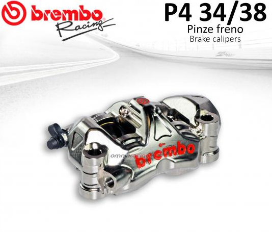 Brembo, BREMBO P4 32/36 MONOBLOCK CNC-BREMSSATTEL-SATZ 100 mm 108 mm