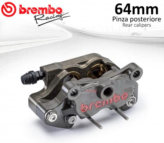 Brembo, Brembo Racing Hinterradbremssattel mit Titankolben CNC P4 24 Radstand 64 mm