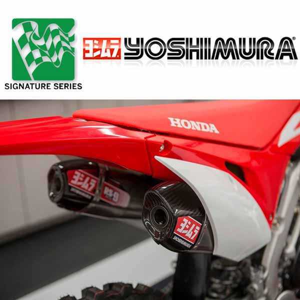 YOSHIMURA, Honda CRF450R/RX 2017–2020 – Yoshimura Signature Series RS-9T Komplettsystem aus Edelstahl/Kohlefaser